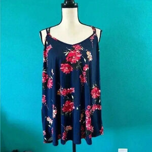 New with tags Papermoon Basima Back Navy Floral Strappy dark blue Tank Top